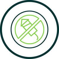 No Firework Line Circle Icon Design vector
