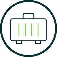 Suitcase Line Circle Icon Design vector