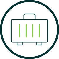 Suitcase Line Circle Icon Design vector