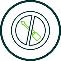 No Screwdriver Line Circle Icon Design vector