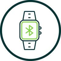 Bluetooth Line Circle Icon Design vector