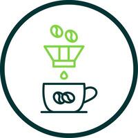 Coffee Filter Line Circle Icon Design vector