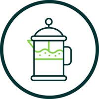 Coffee Filter Line Circle Icon Design vector