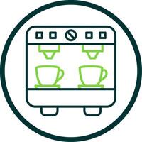 Coffee Machine Line Circle Icon Design vector