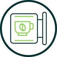 Cafe Signage Line Circle Icon Design vector