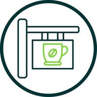 Cafe Signage Line Circle Icon Design vector