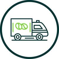 Coffee Truck Line Circle Icon Design vector