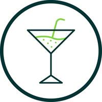 Martini Line Circle Icon Design vector