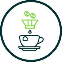 Coffee Filter Line Circle Icon Design vector