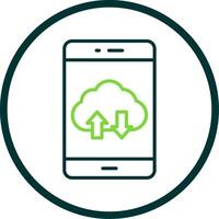 Smartphone Line Circle Icon Design vector