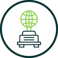 Globe Line Circle Icon Design vector