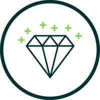 Diamond Line Circle Icon Design vector