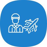 Air Engineer Line Curve Icon Design vector