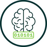 Artificial Intelligence Line Circle Icon Design vector