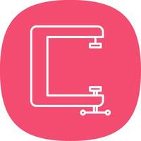 C Clamp Line Curve Icon Design vector