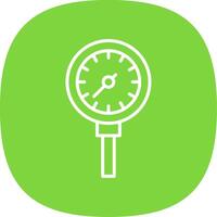 Pressure Meter Line Curve Icon Design vector
