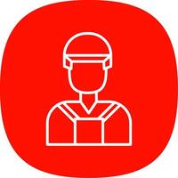 Builder Line Curve Icon Design vector