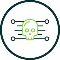 Skull Line Circle Icon Design vector