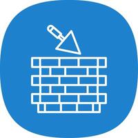 Bricks Tower Line Curve Icon Design vector