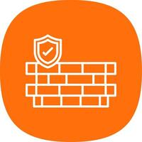 Wall Security Line Curve Icon Design vector