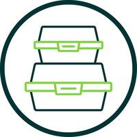 Food Container Line Circle Icon Design vector