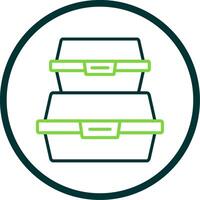 Food Container Line Circle Icon Design vector