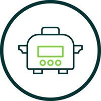 Slow Cooker Line Circle Icon Design vector