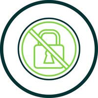 Prohibited Sign Line Circle Icon Design vector