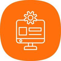 Web Administrator Line Curve Icon Design vector