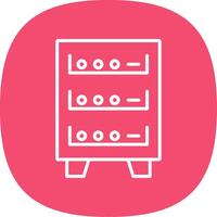 Server Cabinet Line Curve Icon Design vector