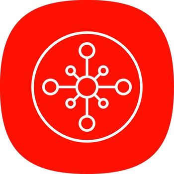 Network Hub Line Curve Icon Design vector