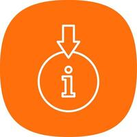 Information Download Line Curve Icon Design vector