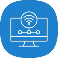 Wifi Server Line Curve Icon Design vector