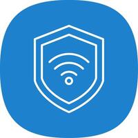 Wifi seguridad línea curva icono diseño vector