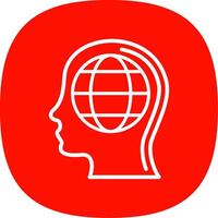 Global Mind Line Curve Icon Design vector