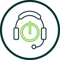 Headphones Line Circle Icon Design vector