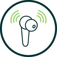 Earbud Line Circle Icon Design vector