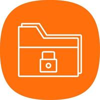 Folder Security Line Curve Icon Design vector