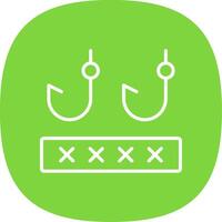 Phising Line Curve Icon Design vector