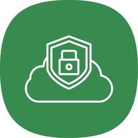 Cloud Security Line Curve Icon Design vector