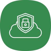 Cloud Security Line Curve Icon Design vector