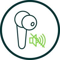 Earbud Line Circle Icon Design vector