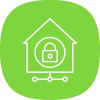 Home Network Security Line Curve Icon Design vector