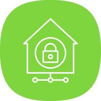 Home Network Security Line Curve Icon Design vector