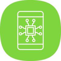 Mobile Technology Line Curve Icon Design vector