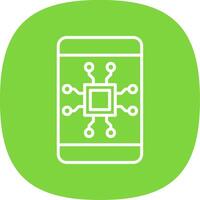 Mobile Technology Line Curve Icon Design vector