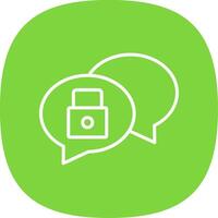Chat Security Line Curve Icon Design vector