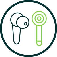 Earbud Line Circle Icon Design vector