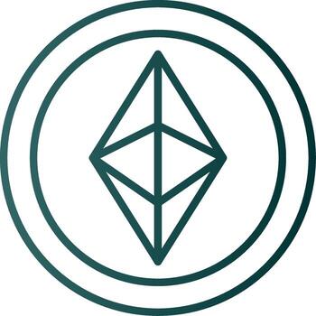 Ethereum Line Gradient Icon vector