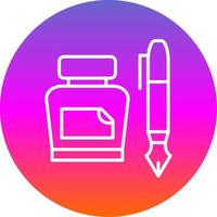 Pen Line Gradient Circle Icon vector